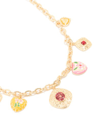Gold Enamel Heart Charm Necklace - link has visual effect only
