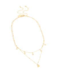 Gold Plated Celestial Charms Layered Necklace - link has visual effect only