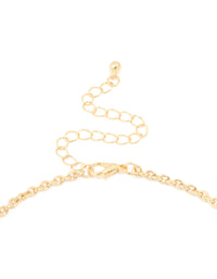 Gold Plated Multicoloured Semi Precious Stone Disc & Droplet Necklace - link has visual effect only