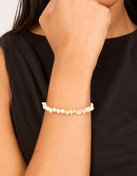 Gold Plated Rose Quartz Disc Bracelet - link has visual effect only