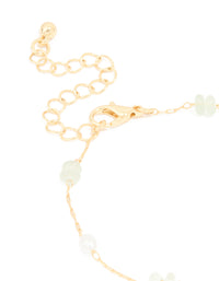 Gold Plated Pearl & Semi Precious Stone Bracelet - link has visual effect only