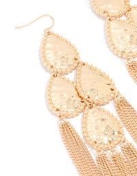 Gold Teardrop Tassel Drop Earrings - link has visual effect only