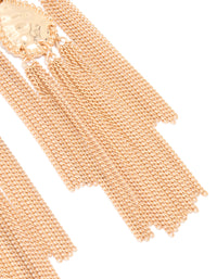 Gold Teardrop Tassel Drop Earrings - link has visual effect only