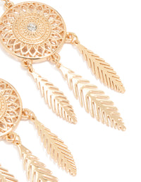 Gold Mini Dreamcatcher Earrings - link has visual effect only