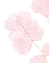 Pink Coated Metal Laser Cut Floral Drop Earrings - link has visual effect only