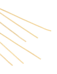 Gold Plated Diamante Snake Chain Front Back Earrings - link has visual effect only