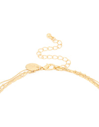 Gold Plated Fine Beaded & Disc Layered Necklace - link has visual effect only