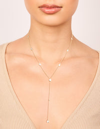 Gold Plated Cubic Zirconia Y-Necklace - link has visual effect only