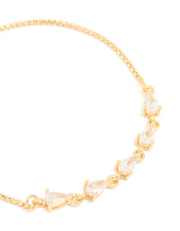 Gold Plated Cubic Zirconia Teardrop Toggle Bracelet - link has visual effect only