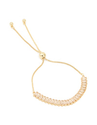 Gold Plated Cubic Zirconia Baguette Toggle Bracelet - link has visual effect only