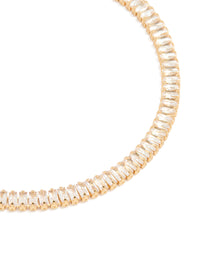 Gold Plated Cubic Zirconia Baguette Tennis Bracelet - link has visual effect only