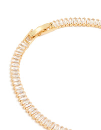 Gold Plated Cubic Zirconia Baguette Tennis Bracelet - link has visual effect only