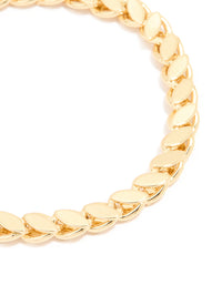 Gold Plated Risoni Chain Bracelet - link has visual effect only