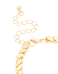 Gold Plated Risoni Chain Bracelet - link has visual effect only
