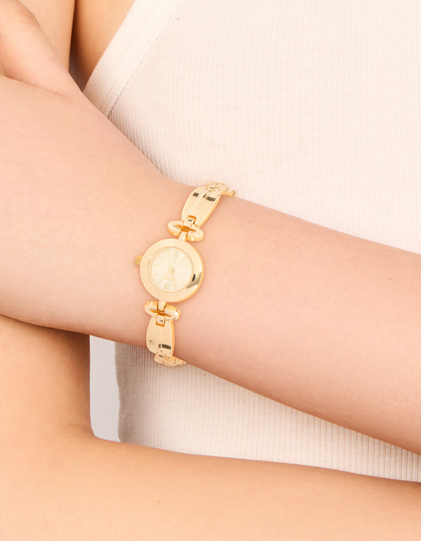 Gold Small Diamante Vintage Watch