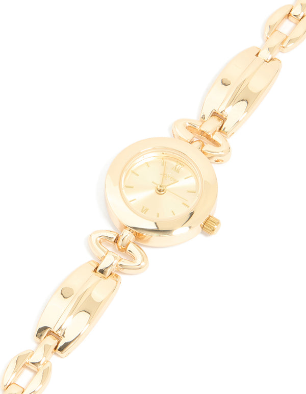 Gold Small Diamante Vintage Watch