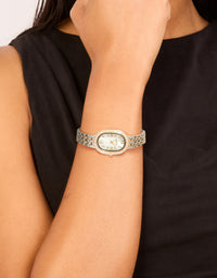 Mixed Metals Diamante Medium Oval Watch - link has visual effect only