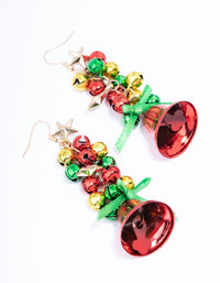 Gold Red Bell With Mini Bells Earrings - link has visual effect only