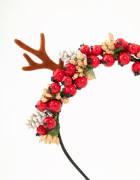 Fabric Reindeer Forest Wreath Headband - link has visual effect only