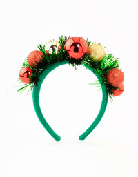 Red Green & Gold Bauble Tinsel Headband - link has visual effect only