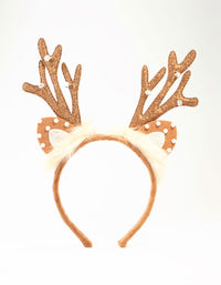 Fabric Reindeer Ear Headband - link has visual effect only