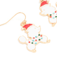 Gold Festive Poodle Diamante Light Collar Drop Earrings - link has visual effect only