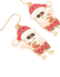 Gold Australian Santa Drop Earrings - link has visual effect only