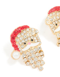 Gold Diamante Santa Stud Earrings - link has visual effect only
