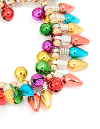 Multicoloured Mixed Metal Festive Lights Stretch Bracelet - link has visual effect only