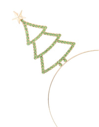 Gold Green Diamante Tree Headband - link has visual effect only
