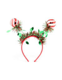 Red Fabric & Tinsel Bauble Headband - link has visual effect only