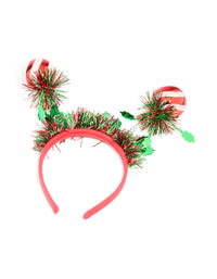 Red Fabric & Tinsel Bauble Headband - link has visual effect only
