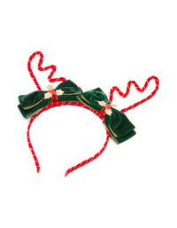 Green Fabric Reindeer Bow Headband - link has visual effect only