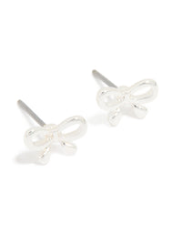 Silver Petite Bow Stud Earrings - link has visual effect only