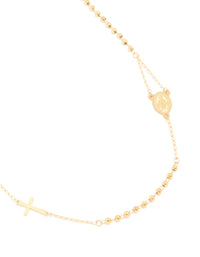Waterproof Gold Plated Stainless Steel Rosary Cross Necklace - link has visual effect only