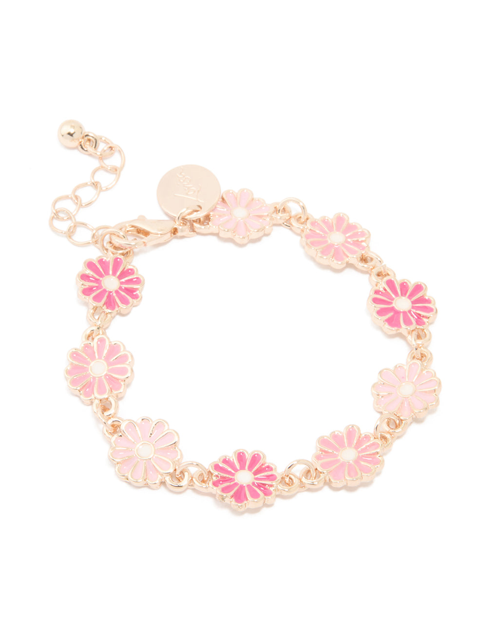 Kids Rose Gold Pink Detailed Daisy Flower Bracelet