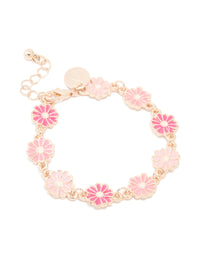 Kids Rose Gold Pink Detailed Daisy Flower Bracelet - link has visual effect only