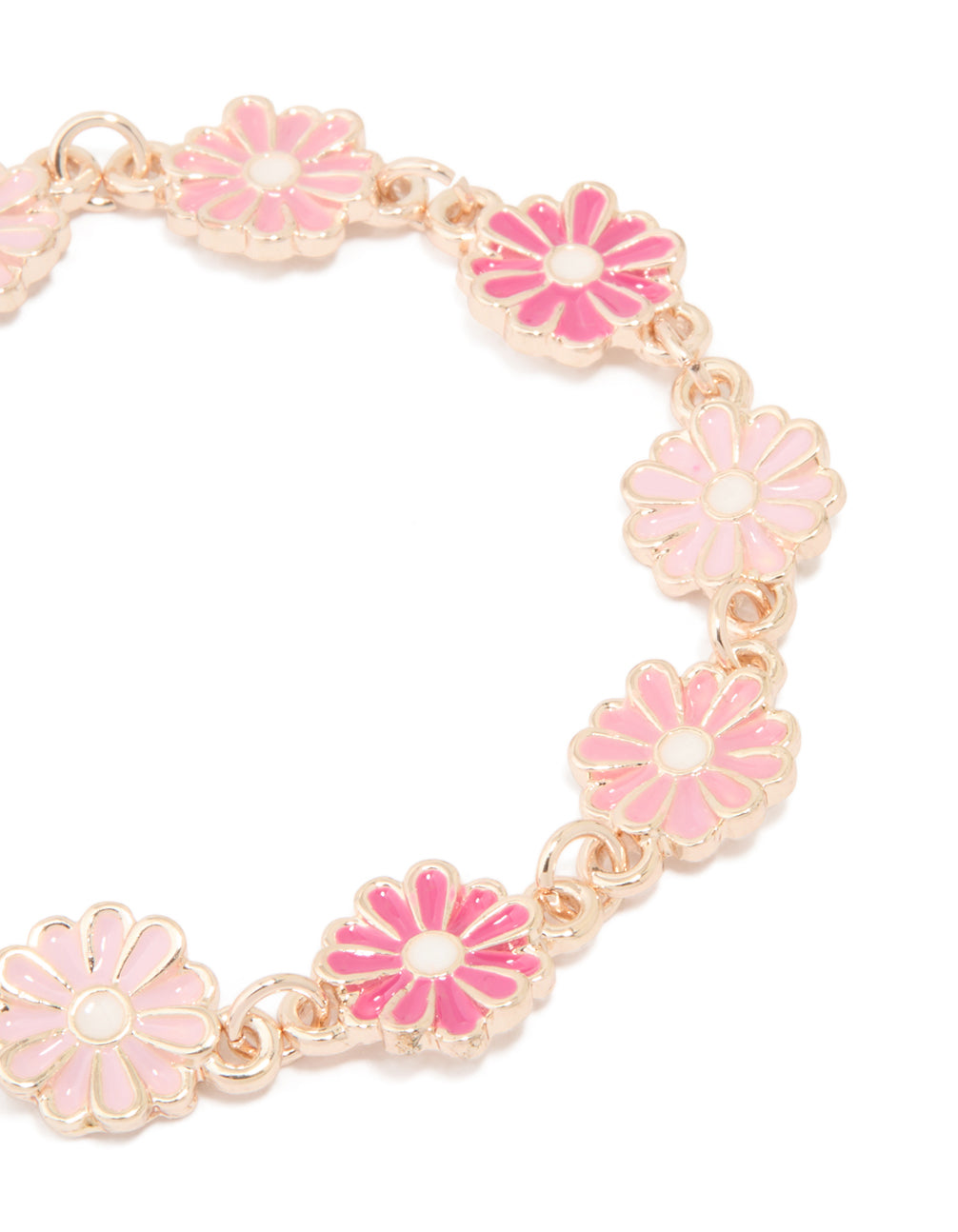 Kids Rose Gold Pink Detailed Daisy Flower Bracelet