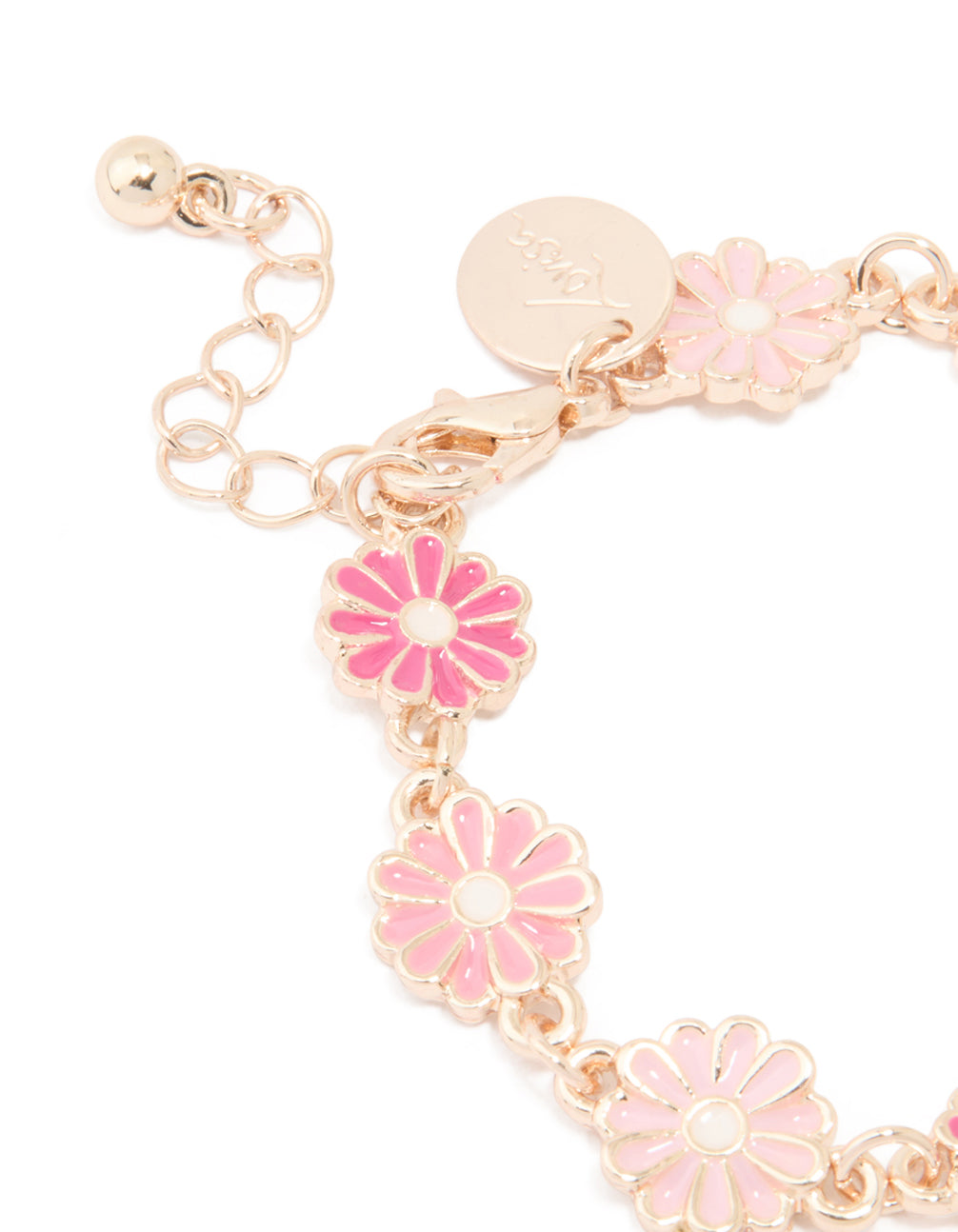 Kids Rose Gold Pink Detailed Daisy Flower Bracelet