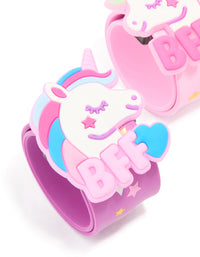 Kids Pink & Purple BFF Unicorn Slap Band Pack - link has visual effect only