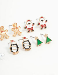 Kids Panda & Penguin Stud Earrings 6-Pack - link has visual effect only