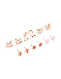 Kids Gold Ice Skate & Present Earrings 6-Pack - link has visual effect only