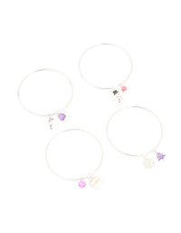 Kids Silver Purple Candy Cane & Santa Bangles 4-Pack - link has visual effect only