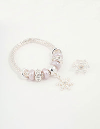 Kids Bead & Diamante Snowflake Bracelet & Ring Set - link has visual effect only