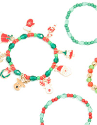 Kids Santa Beaded Stretch Bracelets 4-Pack - link has visual effect only