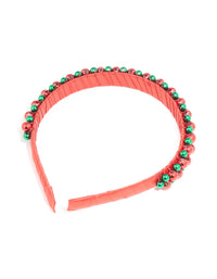 Kids Green & Red Beaded Headband - link has visual effect only