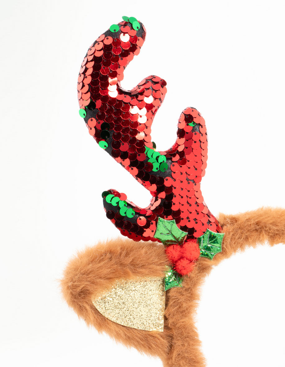 Kids Glittery Reindeer Headband