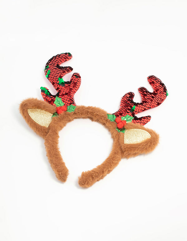 Kids Glittery Reindeer Headband
