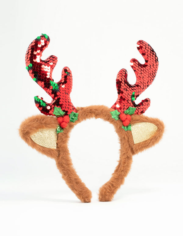 Kids Glittery Reindeer Headband