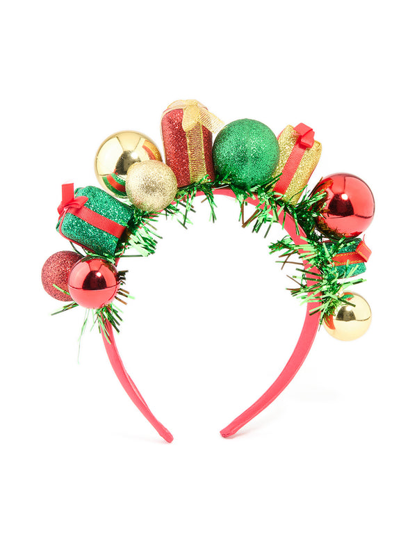 Kids Tinsel Bauble & Present Headband